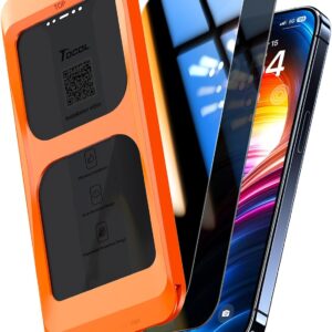 TOCOL Privacy Screen Protector for iPhone 12 Pro Max 9H Hardness Military Grade Shatterproof HD Tempered Glass Full Coverage Easy Installation 2 Pack