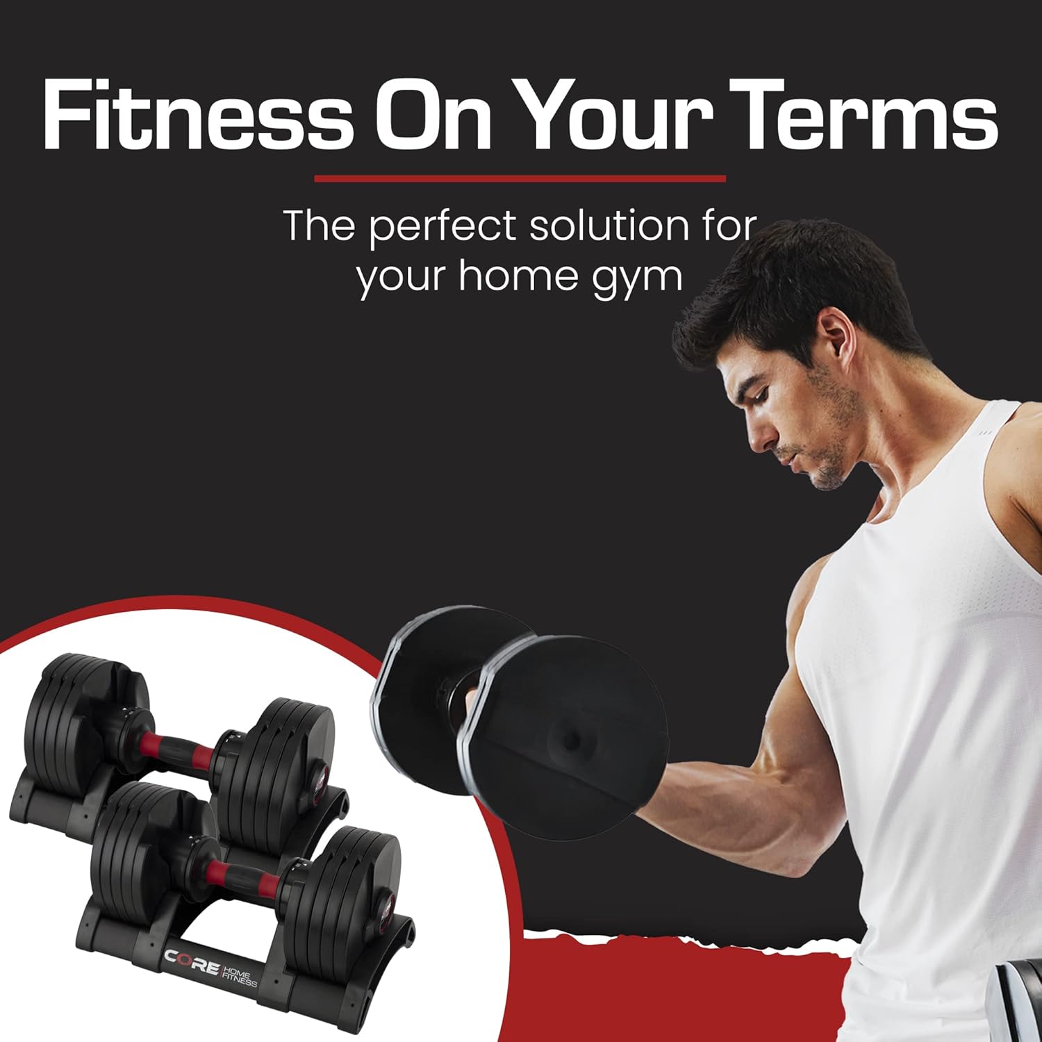 Core Fitness® Adjustable Dumbbell Weight Set by Affordable Dumbbells - Image 8