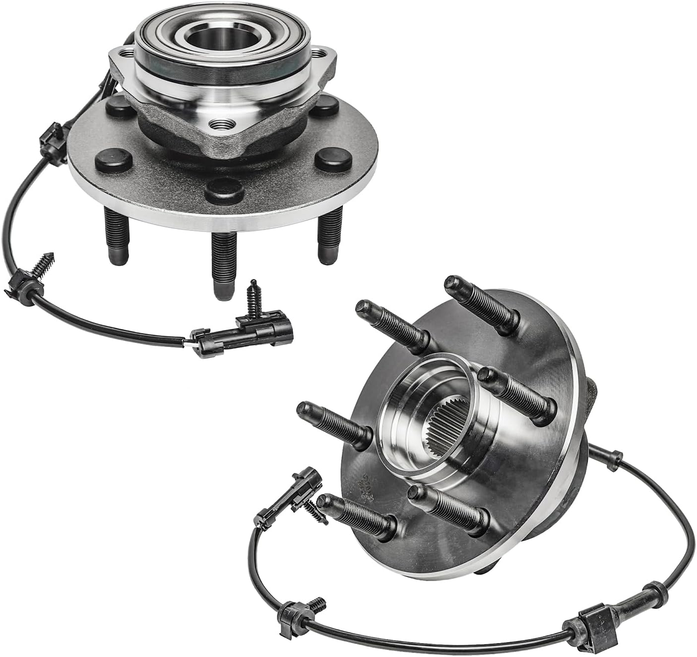 Detroit Axle - 4WD Front Wheel Bearing Hubs for Chevy GMC Silverado Sierra Avalanche Yukon XL Suburban 1500 Tahoe Cadillac Escalade ESV EXT, Wheel Bearing and Hub Assembly Set Replacement Pair Hubs