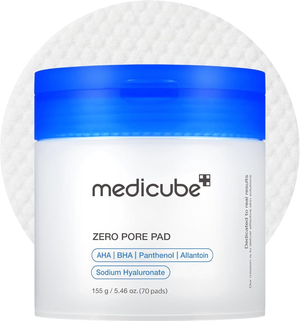 Medicube Zero Pore Pads 2.0, Dual-Textured Facial Toner Pads for Exfoliation and Pore Care with 4.5% AHA Lactic Acid & 0.45% BHA Salicylic Acid, Ideal for All Skin Types, Korean Skin Care (70 units)