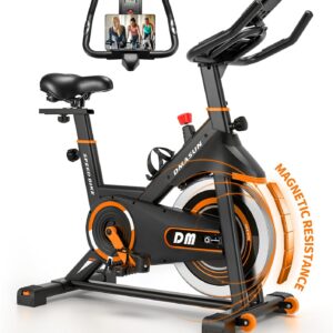 DMASUN Exercise Bike, Magnetic Resistance Stationary Bike for Home with 330 LBS Capacity, Pedals with Anti-loosening Nuts, Indoor Bike with Comfortable Seat Cushion, Digital Display with Tablet Holder