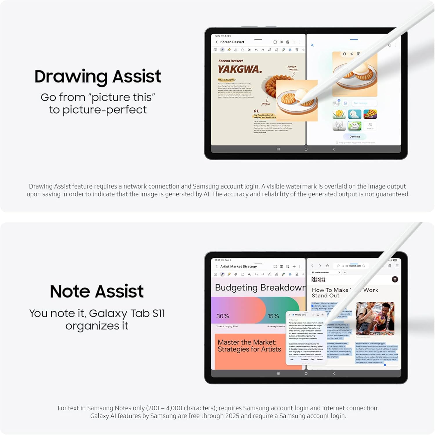 Samsung Galaxy Tab S11 128 GB WiFi Android Tablet, Large Display, Durable, Slim, Light, High Performance, Long Battery Life, S Pen for Note-Taking, AI Assist, US Version, Gray - Image 4