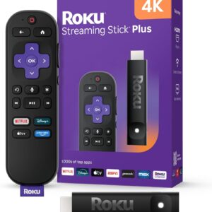Roku Streaming Stick Plus 2025 – 4K & HDR Roku Streaming Device for TV with Voice Remote – Free & Live TV