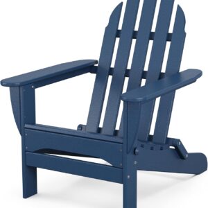 POLYWOOD AD5030NV Classic Folding Adirondack Chair, Navy