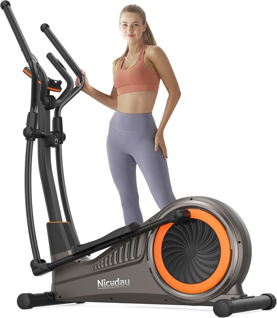 Niceday Elliptical Machine, Elliptical Exercise Machine for Home with Hyper-Quiet Magnetic Driving System, Elliptical Trainer with 15.5IN & 20IN Stride, 16 Resistance Levels, 500LBS Loading Capacity