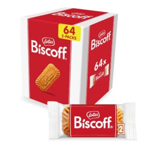 Lotus Biscoff Cookies, Caramelized Biscuit Cookie Snack, 128 Cookies, Vegan, (64 Count of 2 Pack)