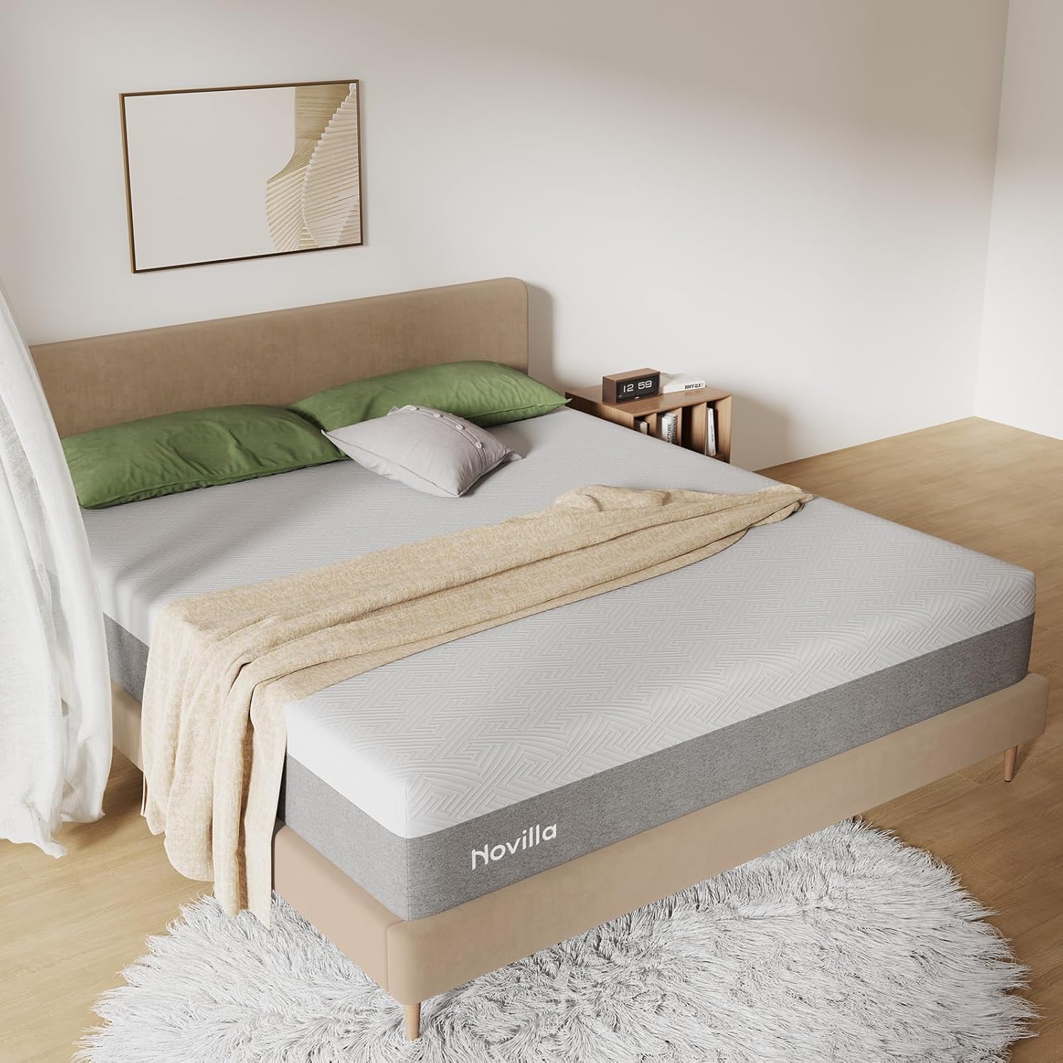 Novilla King Size Mattress, 12 Inch Gel Memory Foam King Mattress for Cool Night & Pressure Relief, Medium Plush Feel with Motion Isolating, Bliss - Image 2