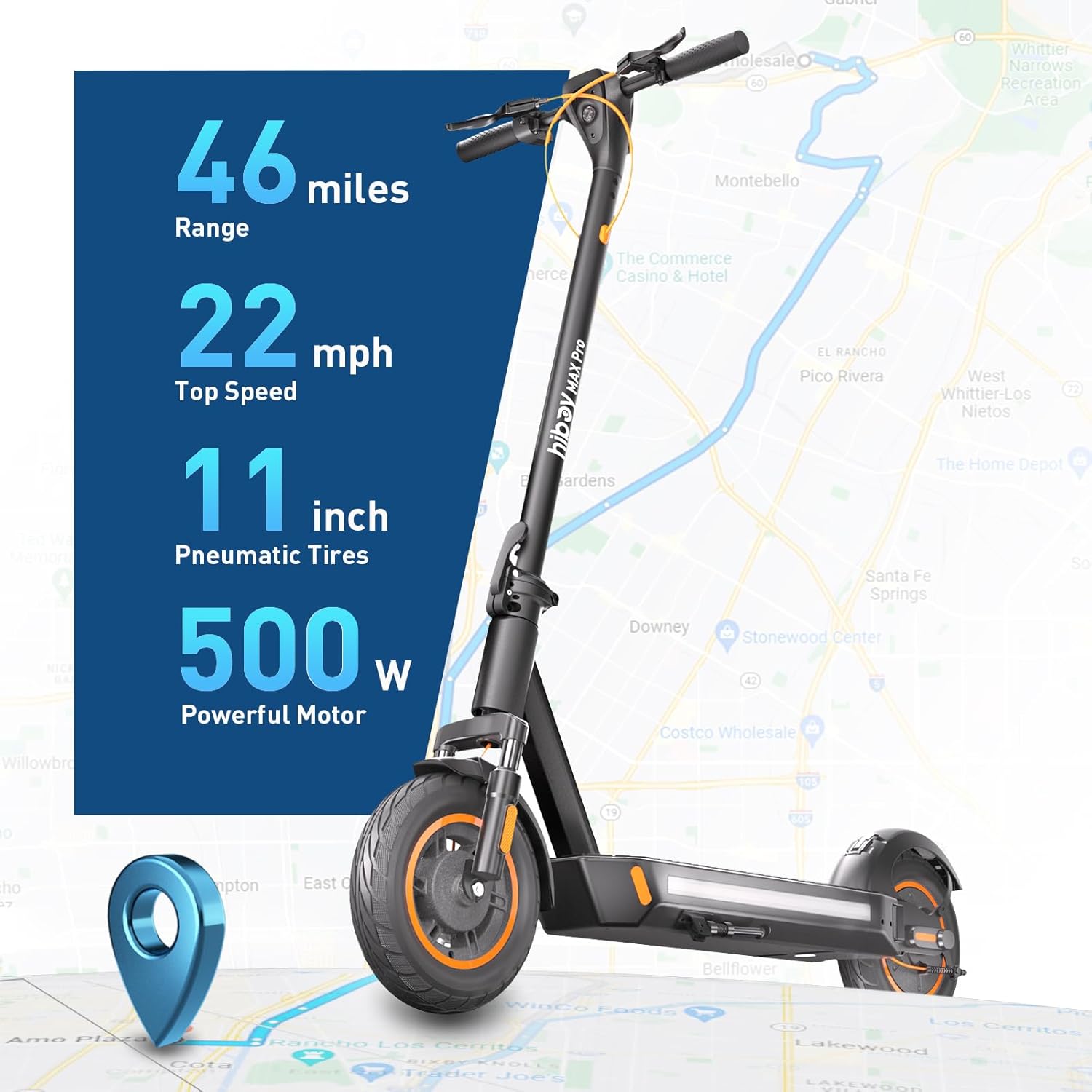 Hiboy S2R Plus/MAX Pro/U2 Pro Electric Scooter, 500W–810W Peak Motor, 19–22 MPH, 22–46.6 Miles Long Range, Foldable Commuter Electric Scooter for Adults - Image 2
