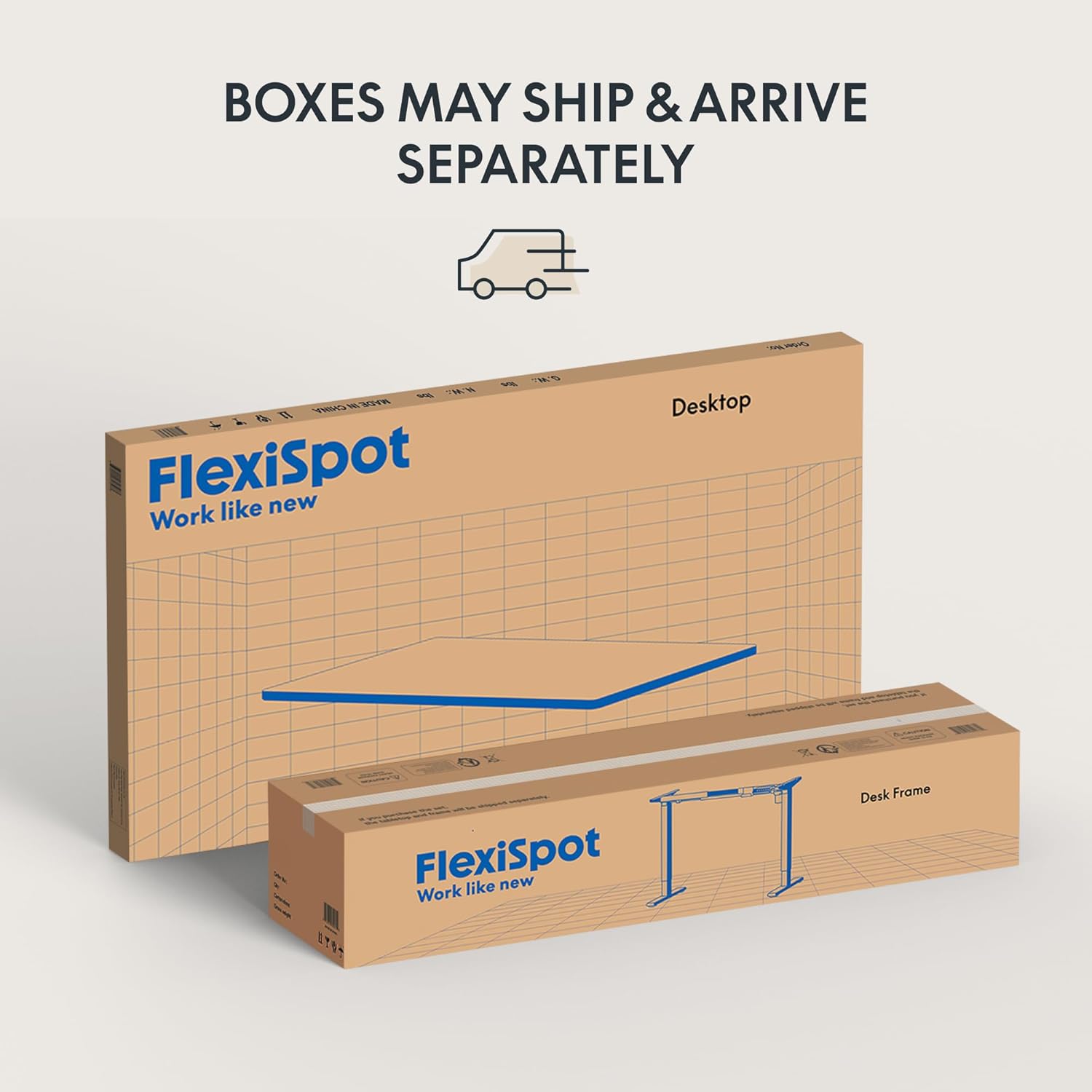 FLEXISPOT EN2 Whole-Piece Standing Desk with Clamp Power Strip, 55 x 28 Electric Stand Up Height Adjustable Desk with Cable Management (White Frame + 55" Mahogany Top, 2 Packages) - Image 9