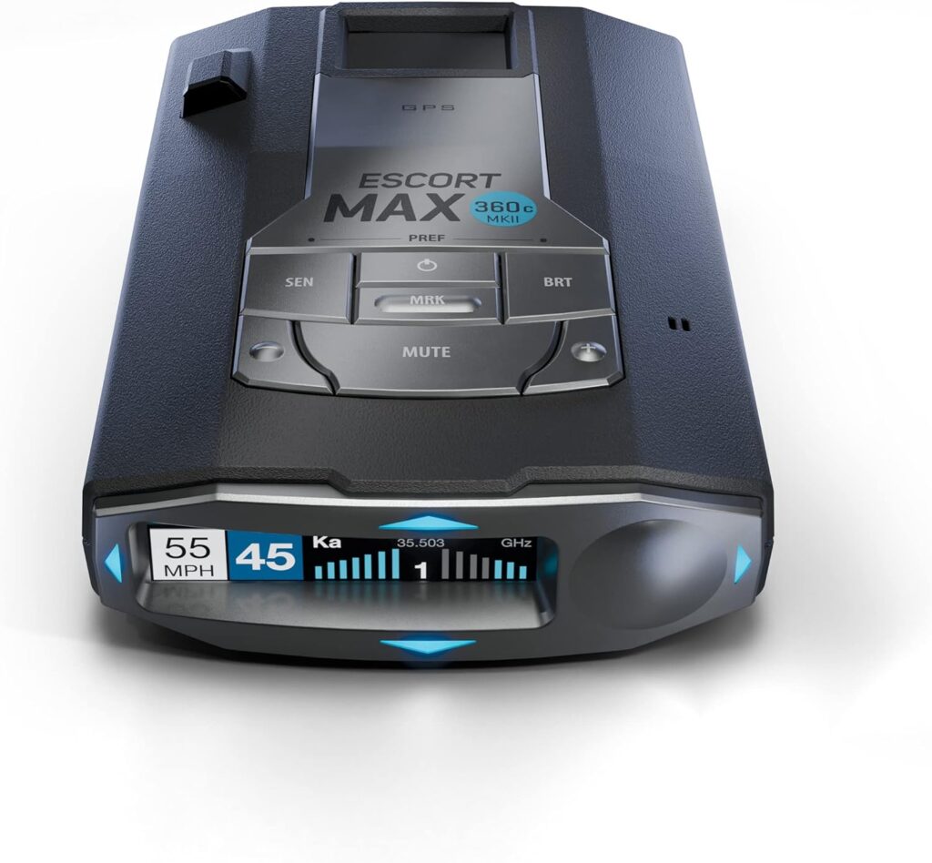 Escort MAX 360c MKII Laser Radar Detector - Dual-Band Wi-Fi and Bluetooth Enabled, 360° Directional Arrows, Exceptional Range, Shared Alerts, Apple CarPlay and Android Auto Compatible, Black