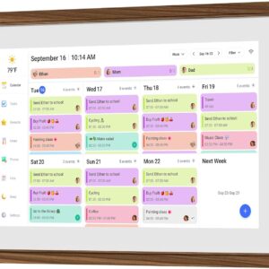 10.1 Inch Digital Calendar Chore Chart with Touchscreen – Full HD Interactive Display, Wall & Desk Mountable Family Planner, to-Do List & Meal Planner, Digital Picture Frame Gifts for Women Mom