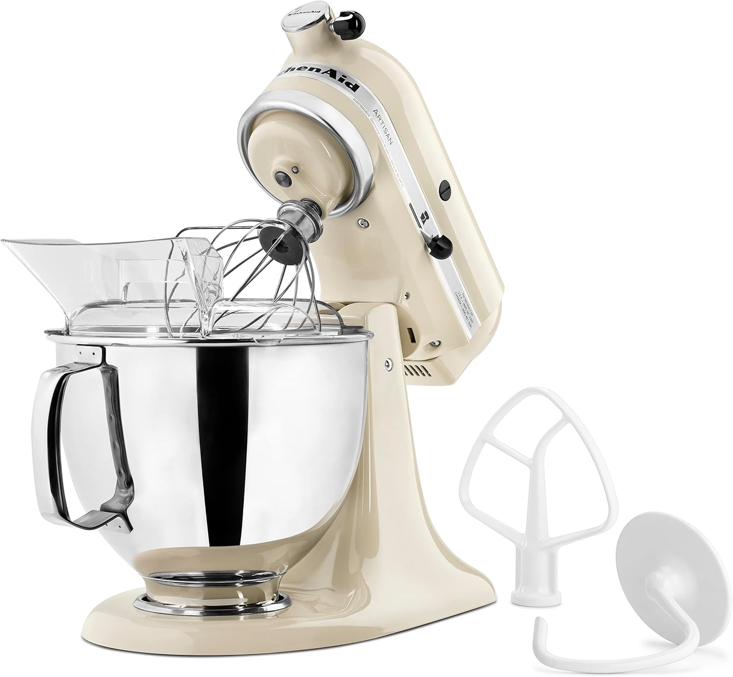 KitchenAid Artisan Series 5 Quart Tilt Head Stand Mixer with Pouring Shield KSM150PS, Almond Cream - Image 3