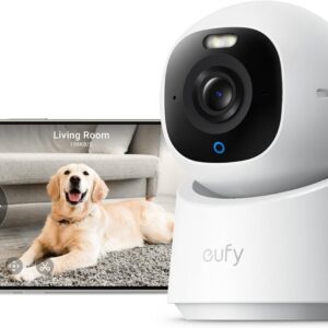 eufy Security Indoor Camera E30, Latest Generation, 4K UHD Security Camera, Pet/Dog/Baby Camera with Phone app, Color Night Vision, Human/Pet Auto Tracking, 360 Pan-Tilt, Works with Homekit, White
