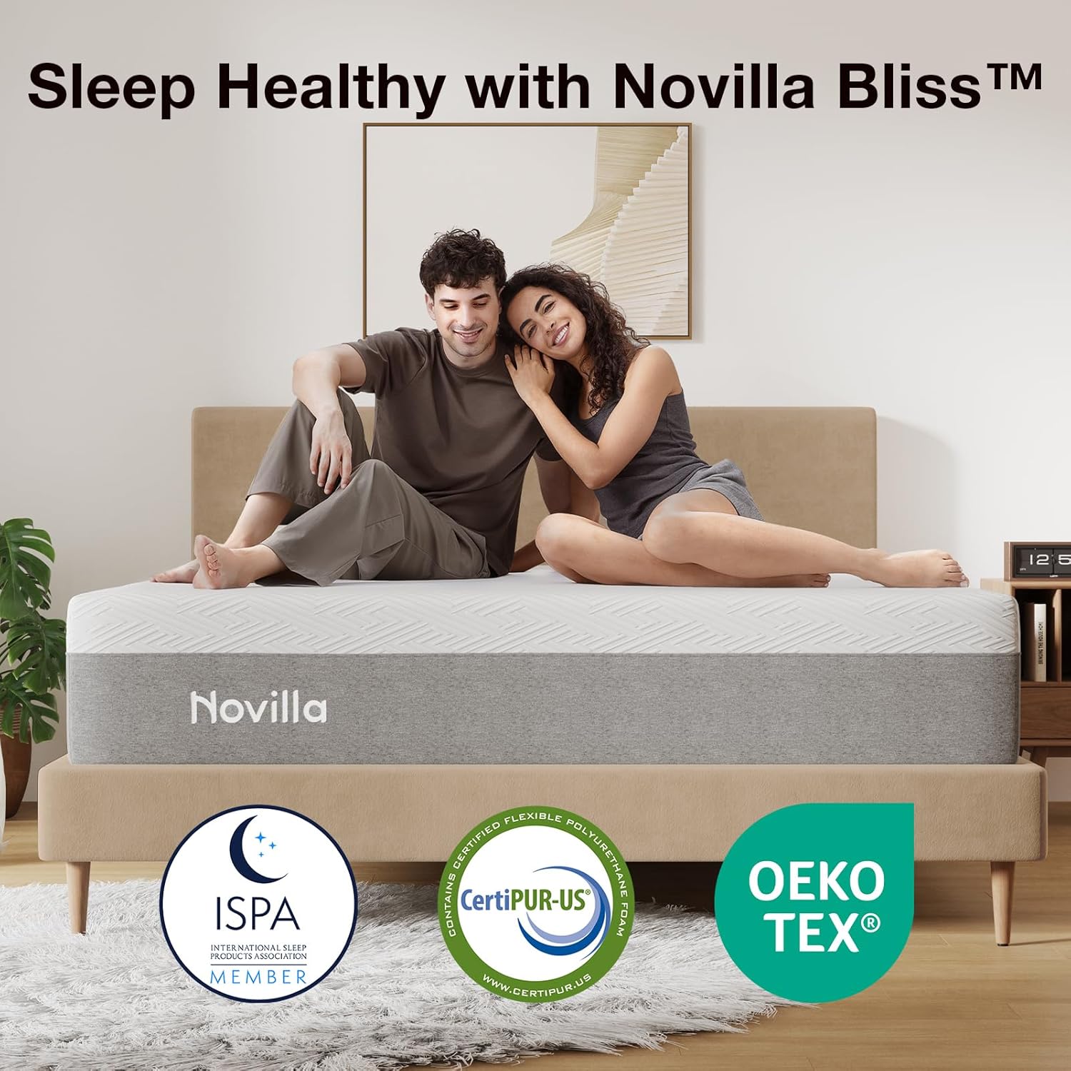 Novilla King Size Mattress, 12 Inch Gel Memory Foam King Mattress for Cool Night & Pressure Relief, Medium Plush Feel with Motion Isolating, Bliss - Image 7