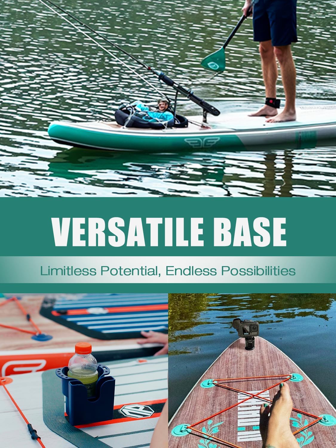 Niphean (Extra Large) Inflatable Paddle Board, SUP for 2+1 People/Family 500lbs Capacity Stand Up Paddle Board with SUP Accessories, StabilTrac Fin Non-Slip Paddleboard for Adults(Beginner Friendly) - Image 5