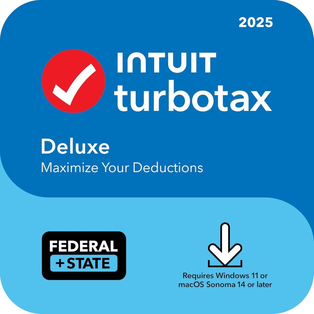 TurboTax Desktop Deluxe 2025, Federal & State Tax Return [PC/Mac Download]