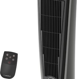 Lasko 1500W Ceramic Tower Space Heater with Remote, Thermostat, Timer & Widespread Oscillation, Portable Electric Heater for Indoor Use, Bedroom & Living Room, 751320