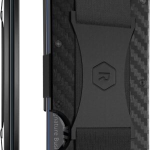 Ridge Wallet for Men – Slim Minimalist Compact Wallet and Card Holder, RFID Protected Front Pocket Wallets for Men with Integrated Cash Strap (Carbon Fiber 3K)