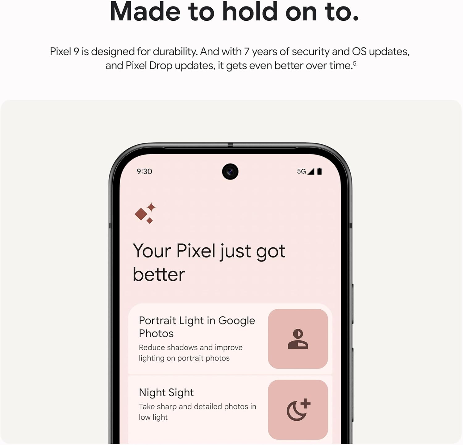 Google Pixel 9 - Unlocked Android Smartphone with Gemini, 24-Hour Battery, Advanced Camera, and 6.3" Actua Display - Porcelain - 128 GB - Image 7