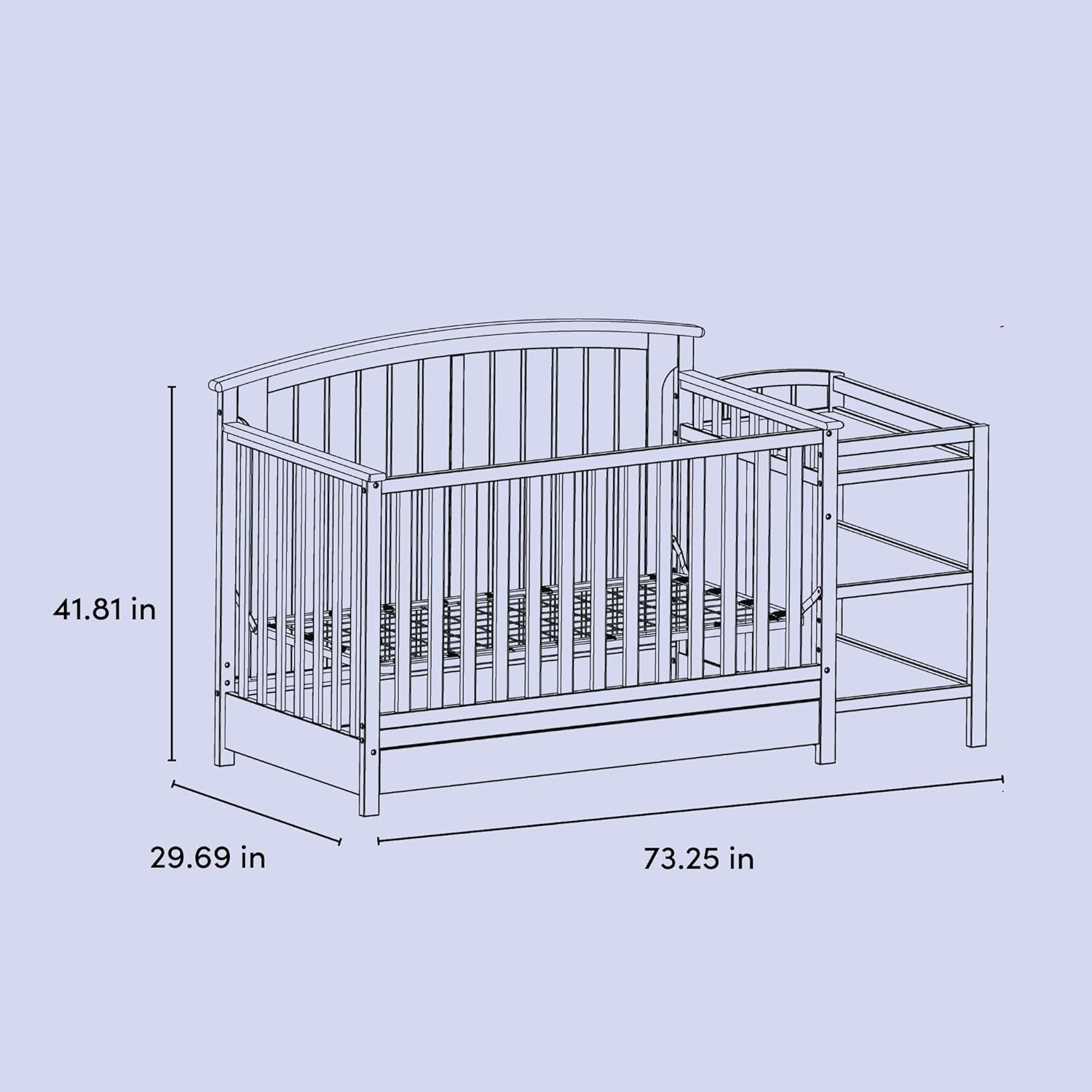 Storkcraft Steveston 5-in-1 Convertible Crib and Changer with Drawer (Gray) – GREENGUARD Gold Certified, Crib and Changing Table Combo with Drawer, Converts to Toddler Bed, Daybed and Full-Size Bed - Image 9