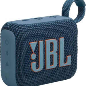 JBL Go 4 – Ultra-Portable, Waterproof and Dustproof Bluetooth Speaker, Big Pro Sound with Punchy bass, 7-Hour Built-in Battery, Made in Part with Recycled Materials (Blue)