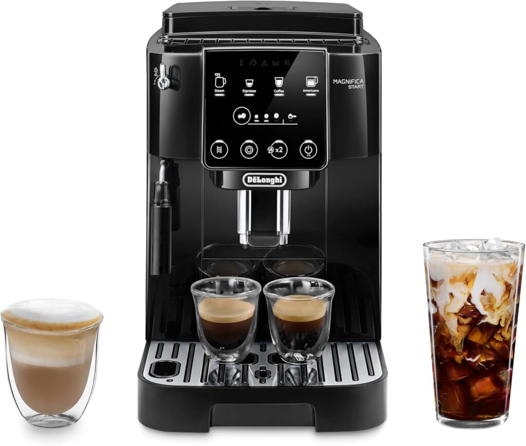 De'Longhi Magnifica Start Automatic Espresso Machine with Manual Milk Frother & Built in Grinder - 3 One-Touch Recipes, Easy-to-Clean, Home Barista Coffee Maker for Lattes, Cappuccino, Iced Coffee