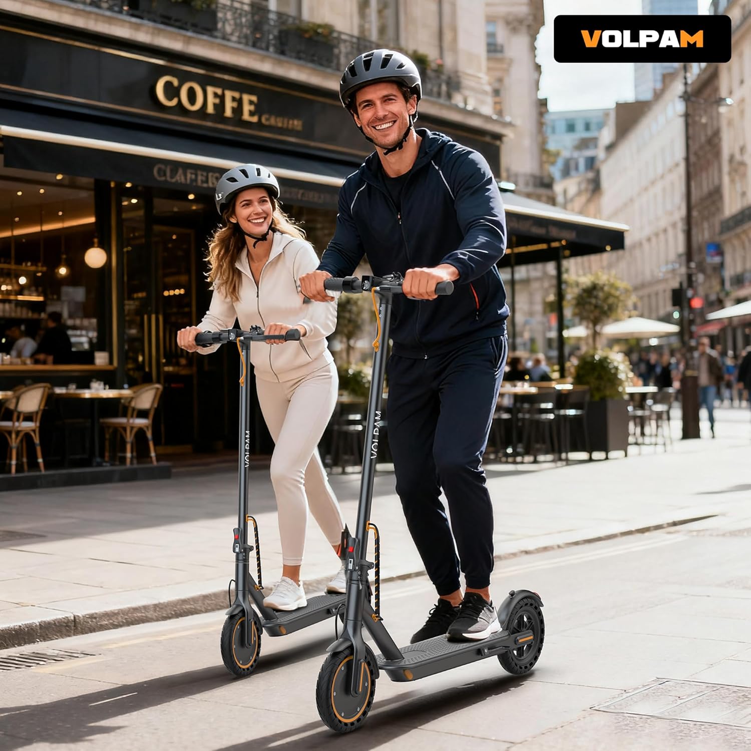 VOLPAM Electric Scooter, 350W/500W Powerful Motor, 8.5"/10" Solid Tires, 19/22Mph, 28/23/21/16 Miles Max Range, Dual Braking - Image 2