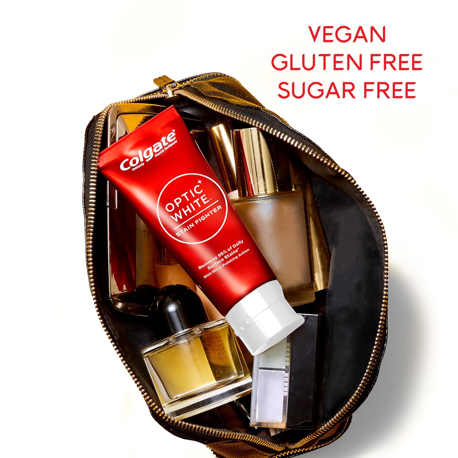 Colgate Optic White Stain Fighter Teeth Whitening Toothpaste, Anticavity Fluoride Toothpaste for Whitening Teeth, Helps Remove Daily Surface Stains, Clean Mint Paste, 4.2 oz - Image 9