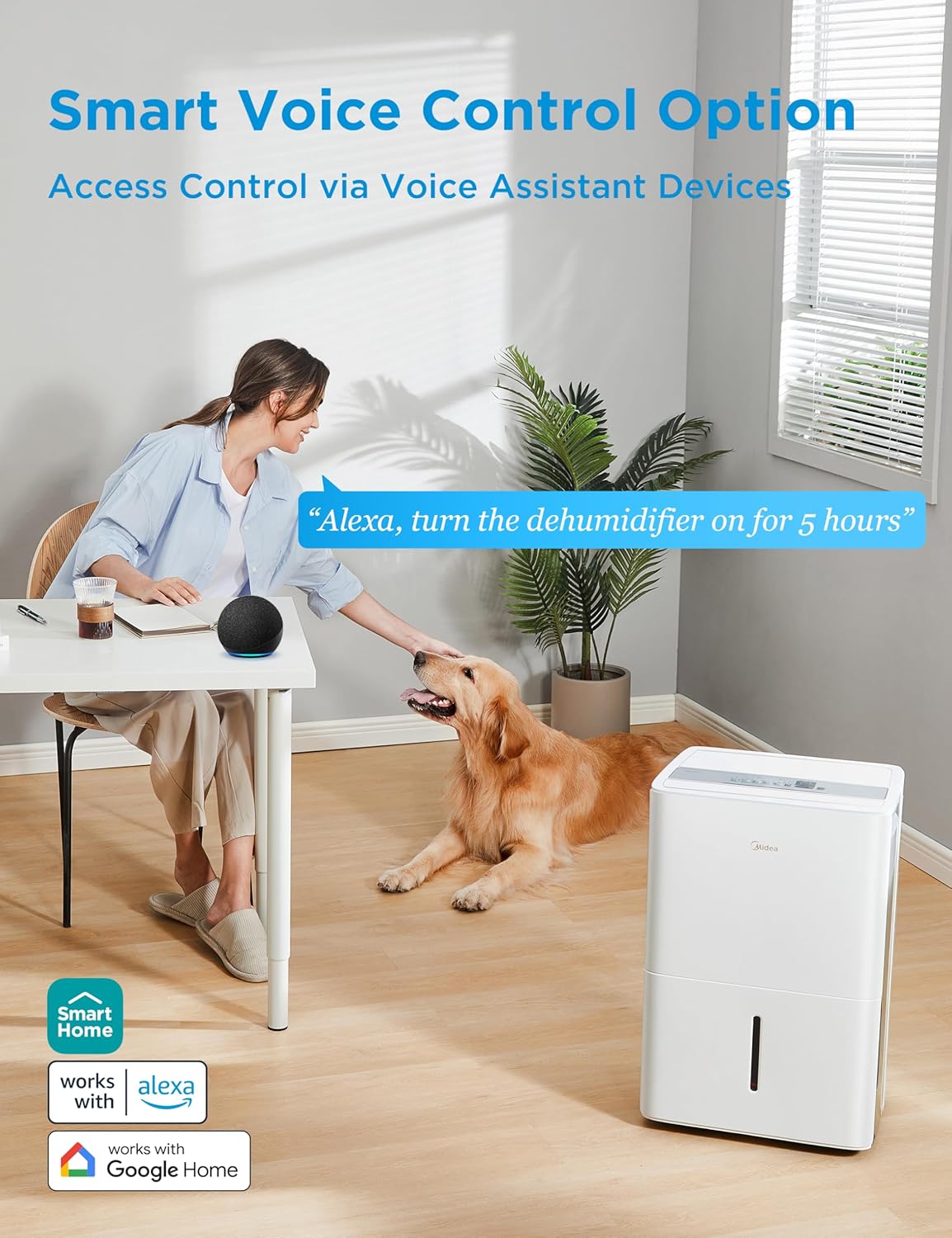 Midea 4,500 Sq. Ft.Dehumidifier for Basement, With Reusable Air Filter 50 Pint - Ideal For Basements, Large & Medium Sized Rooms, And Bathrooms (White) - Image 4