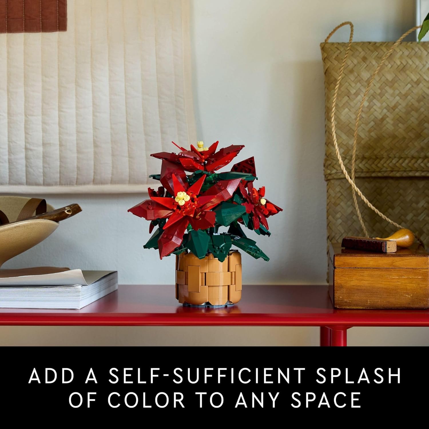 LEGO Icons Poinsettia Building Sets for Adults - Artificial Flowers for Decoration - Christmas Flowers for Table Centerpiece - 10370 - Image 6
