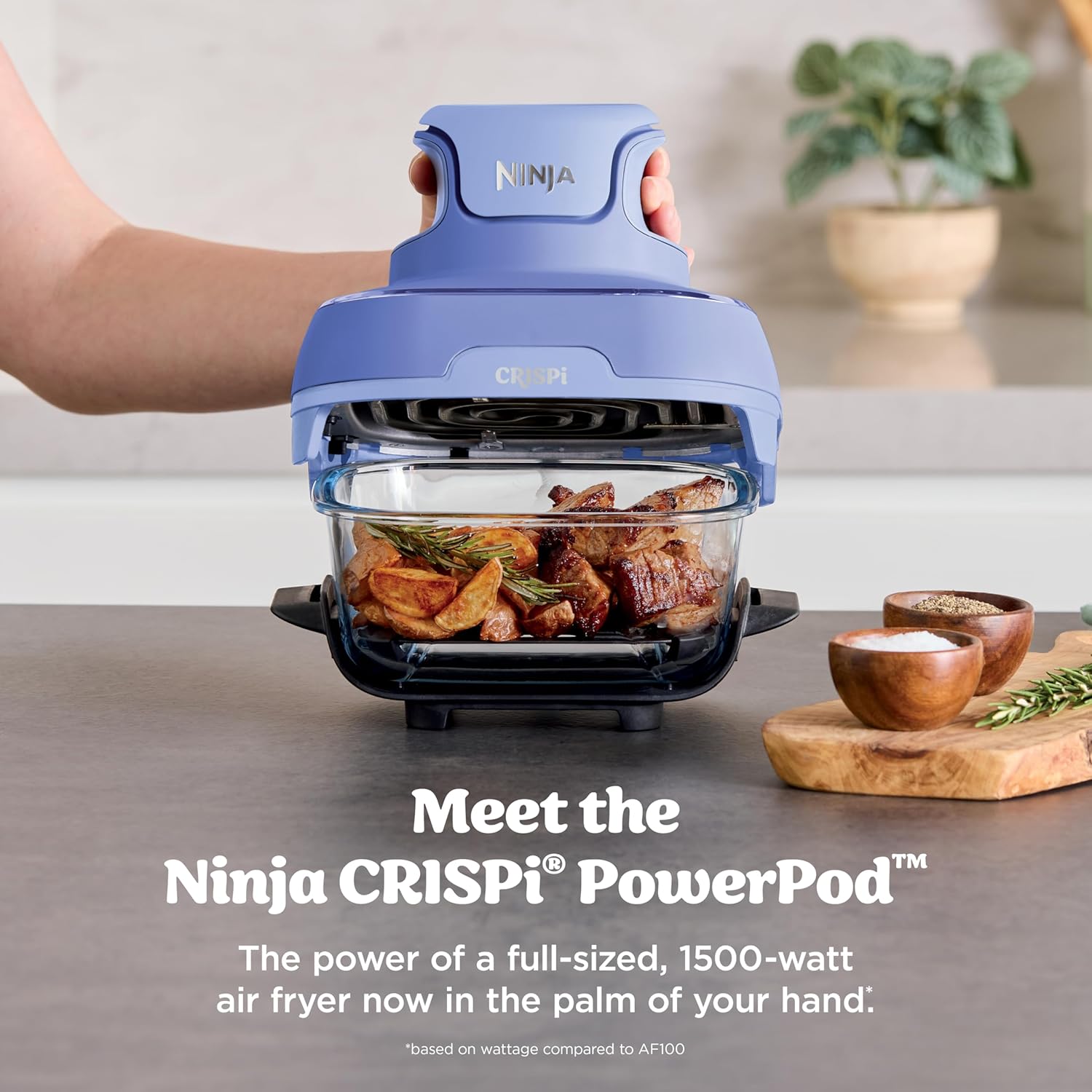 Ninja | Air Fryer | Crispi 4-in-1 Portable Cooking System | 4QT & 6 Cup Glass Containers, Crisper Plates & Storage Lids Included | Microwave, Freezer & Dishwasher Safe | Frosted Lilac | FN101PR - Image 4