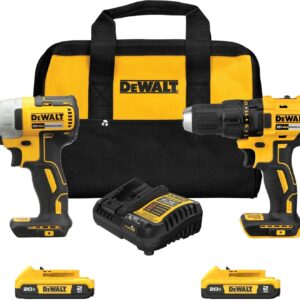 DEWALT 20V MAX Cordless Drill and Impact Driver, Power Drill Brushless 2-Tool Power Tool Combo Kit, Includes 2 Batteries, Charger and Bag (DCK277D2)