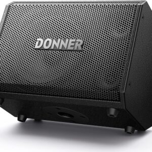 Donner MT-1 Portable PA System, 300W Wireless BT Speaker Sound Amplifier, 4-6h Outdoor Use, with Two 2.5″ Trebles, 8″ Woofer, Support TRS 6.35/USB/AUX/Mic Inputs