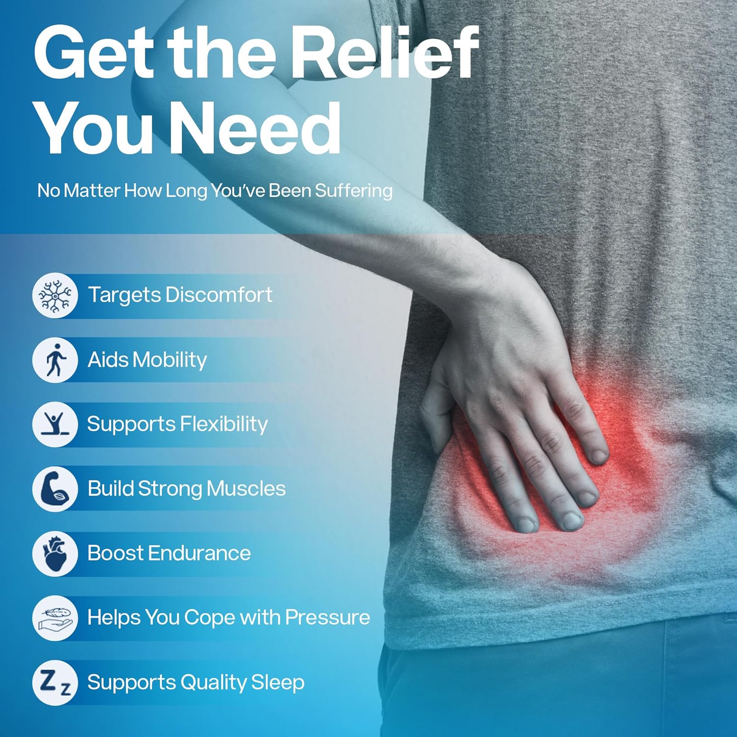 SciatiEase Sciatic Nerve Health Support Supplement - Nerve Support Formula with AlphaPalm, Pea, Vitamin B Complex, Alpha Lipoic Acid 300mg - 3 Bottles - Image 3