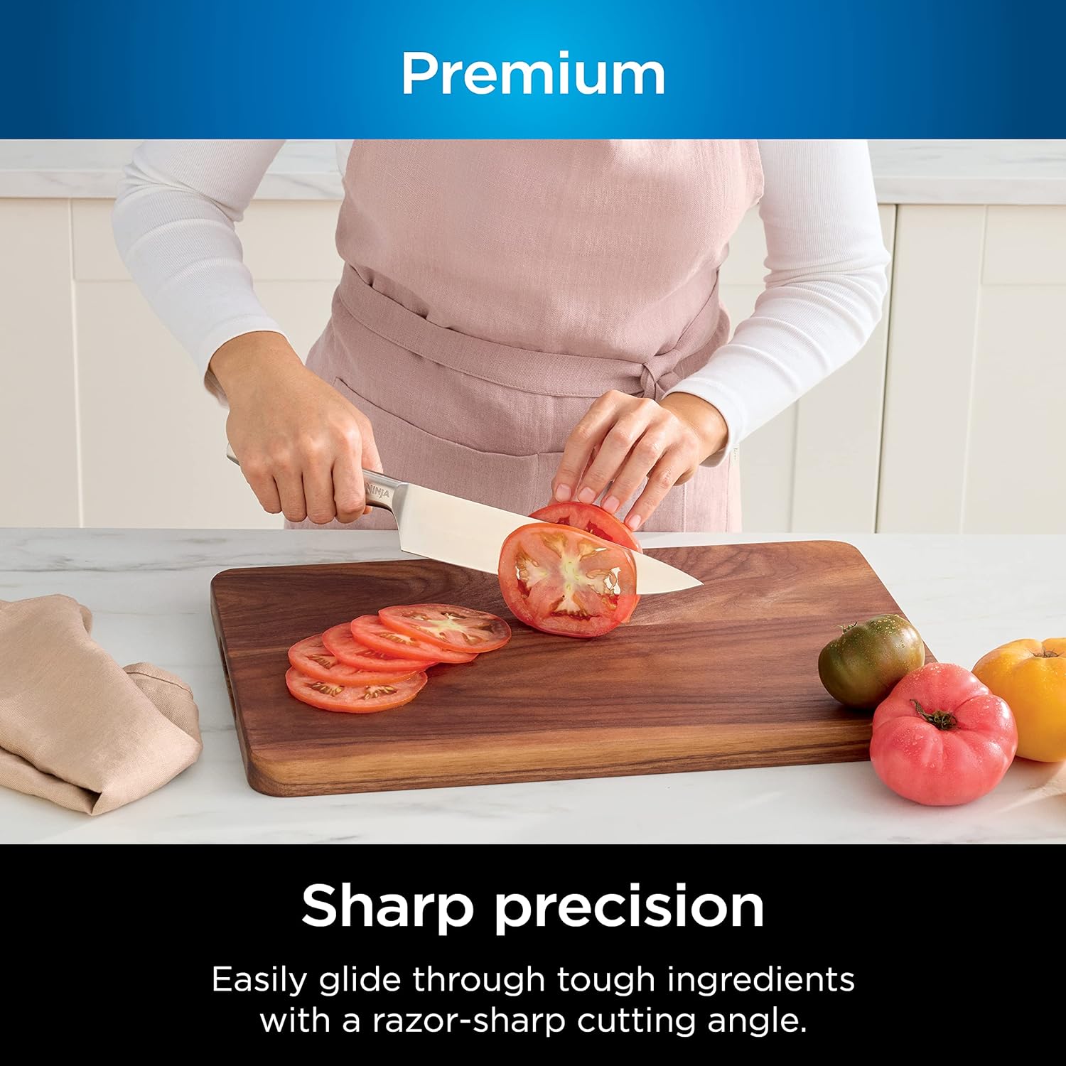 Ninja K62014 Foodi NeverDull Premium 14-Piece German Stainless Steel Knife System with Built-in Sharpener, Stainless Steel/Black - Image 3