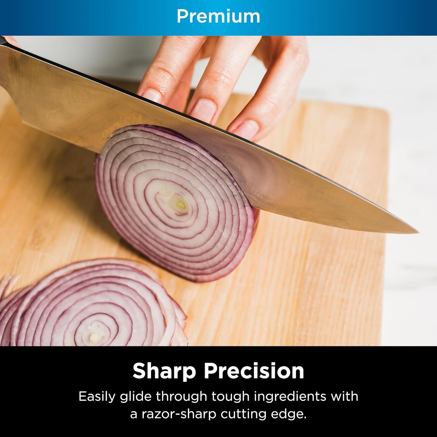 Ninja K32017 Foodi NeverDull Premium Knife System, 17 Piece Knife Block Set with Built-in Sharpener, German Stainless Steel Knives, Black - Image 3