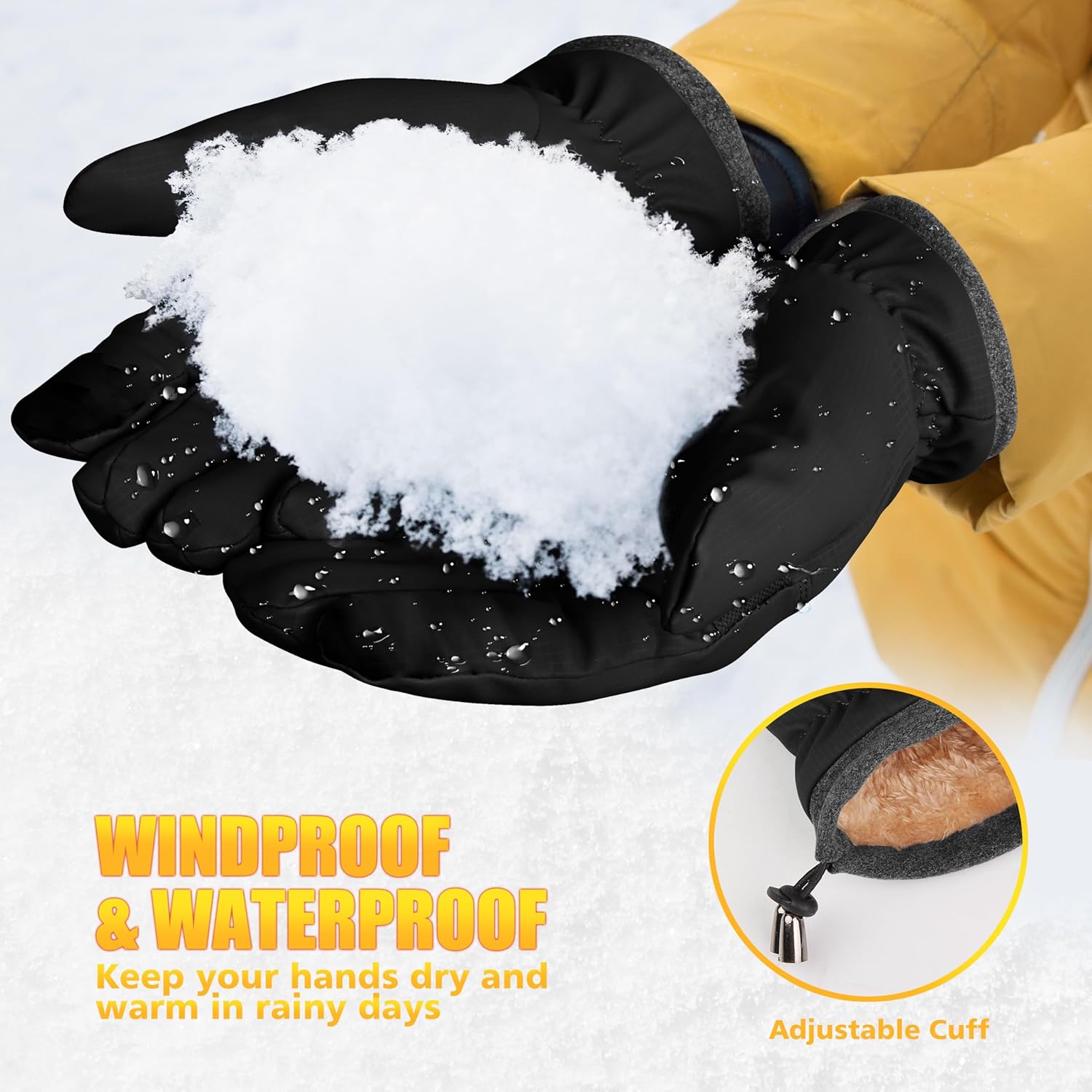 ihuan Winter Waterproof Ski Gloves Men Women, Snow Warm Cycling Cold Weather, Driving Biking Running - Image 4