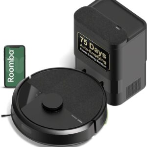 iRobot Roomba 105 Vac Robot Vacuum with AutoEmpty Dock – Self-Empties for 75 Days, Easy to use, Intense Power-Lifting Suction, LiDAR Navigation, Multi-Surface Cleaning, Cleans in Neat Rows