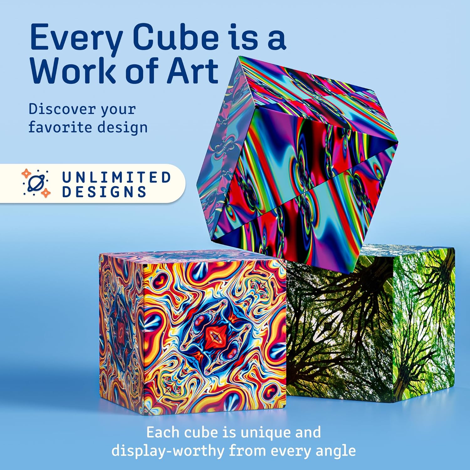 Shashibo Shape Shifting Box - Award-Winning STEM Fidget Toy with Strong Magnets - Fidget Cube Transforms Into 100+ Shapes, Christmas Stocking Stuffers Gift for Kids, Teens, and Adults (Spaced Out) - Image 8