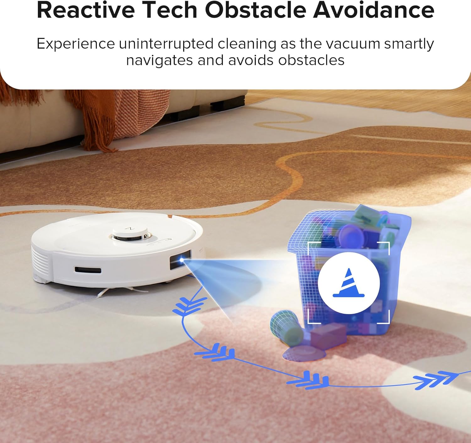 roborock Q8 Max Robot Vacuum and Mop Cleaner, DuoRoller Brush, 5500Pa Strong Suction, Lidar Navigation, Obstacle Avoidance, Multi-Level Mapping, Perfect for Pet Hair - Image 3