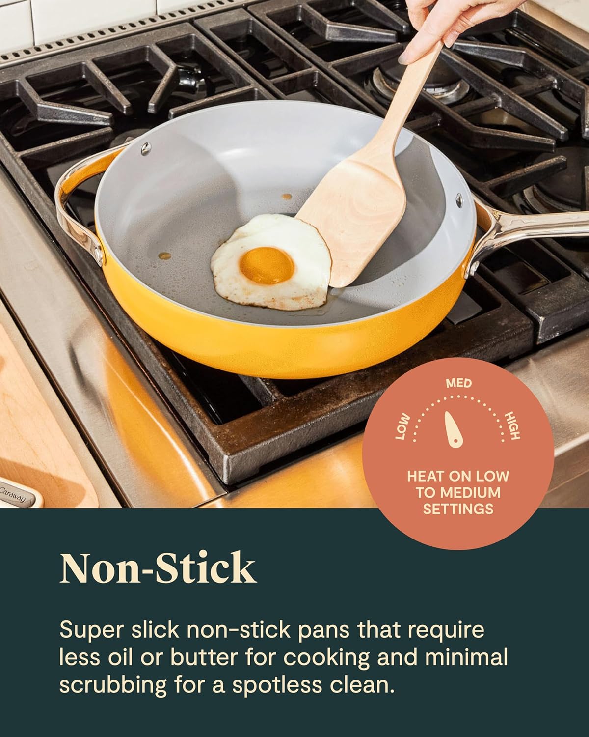 Caraway Non-stick Ceramic Cookware Set (12 Piece) Pots, Pans, Lids and Kitchen Storage - PFAS & PFOA Free - Oven Safe Pan Set & Compatible with All Stovetops - Sage - Image 5