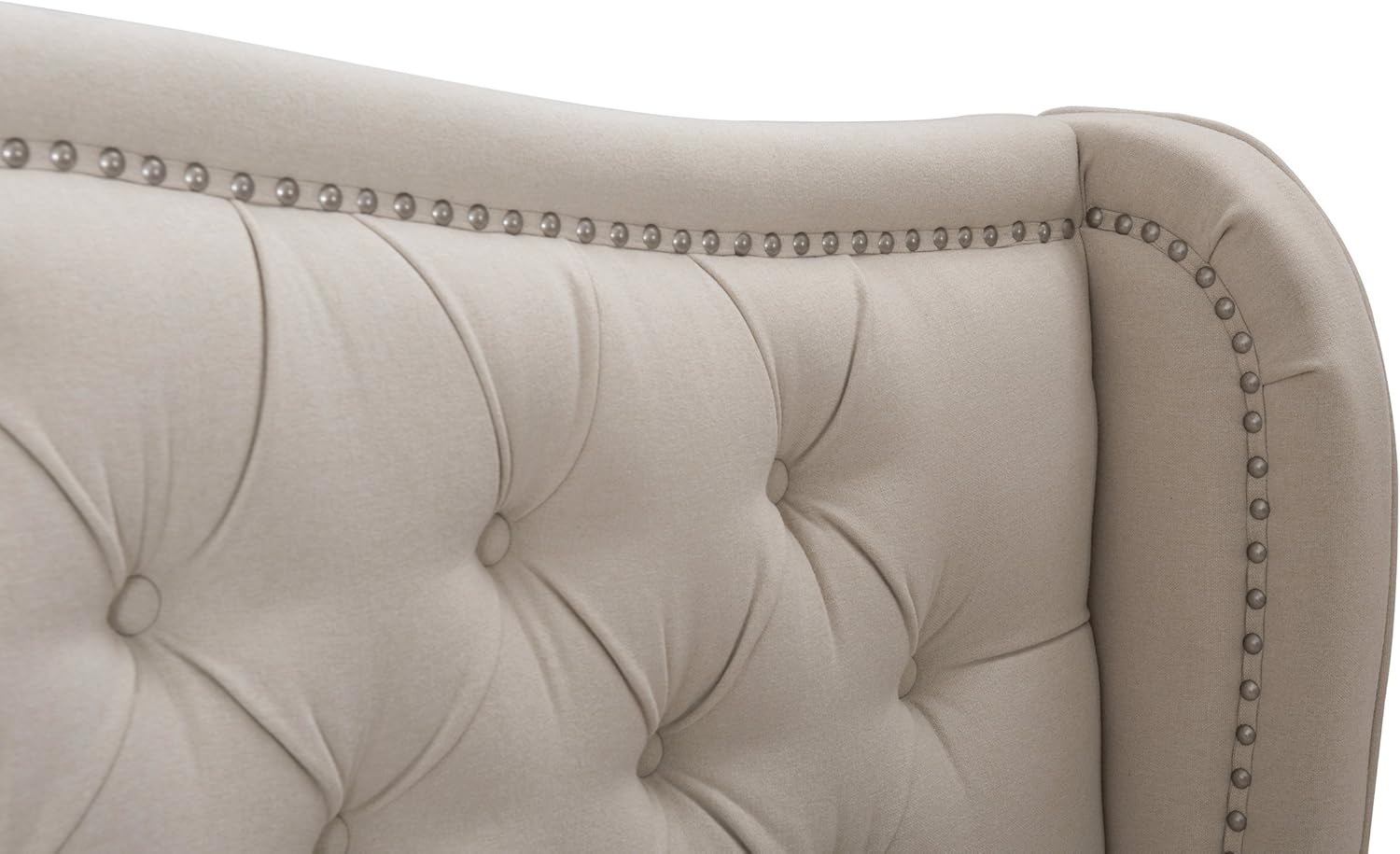 Jennifer Taylor Home Marcella Upholstered Shelter Headboard Bed Set, King, Sky Neutral Beige Polyester - Image 7