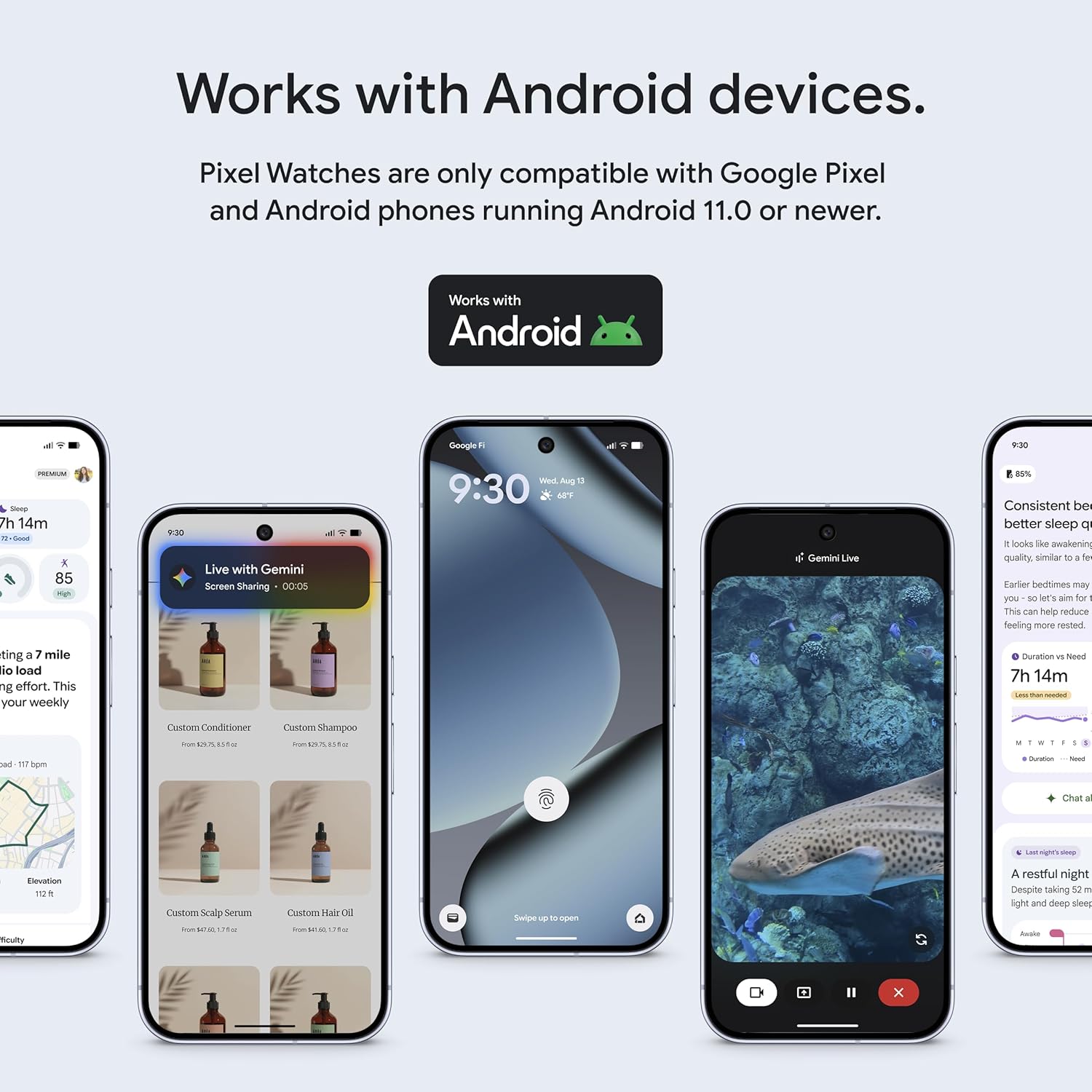 Google Pixel Watch 4 (41mm) - Android Smartwatch with Heart Rate and Sleep Tracking - 30-Hour Battery - Fitness Tracking - Google AI - Polished Silver Aluminum Case - Iris Active Band - Wi-Fi - Image 13