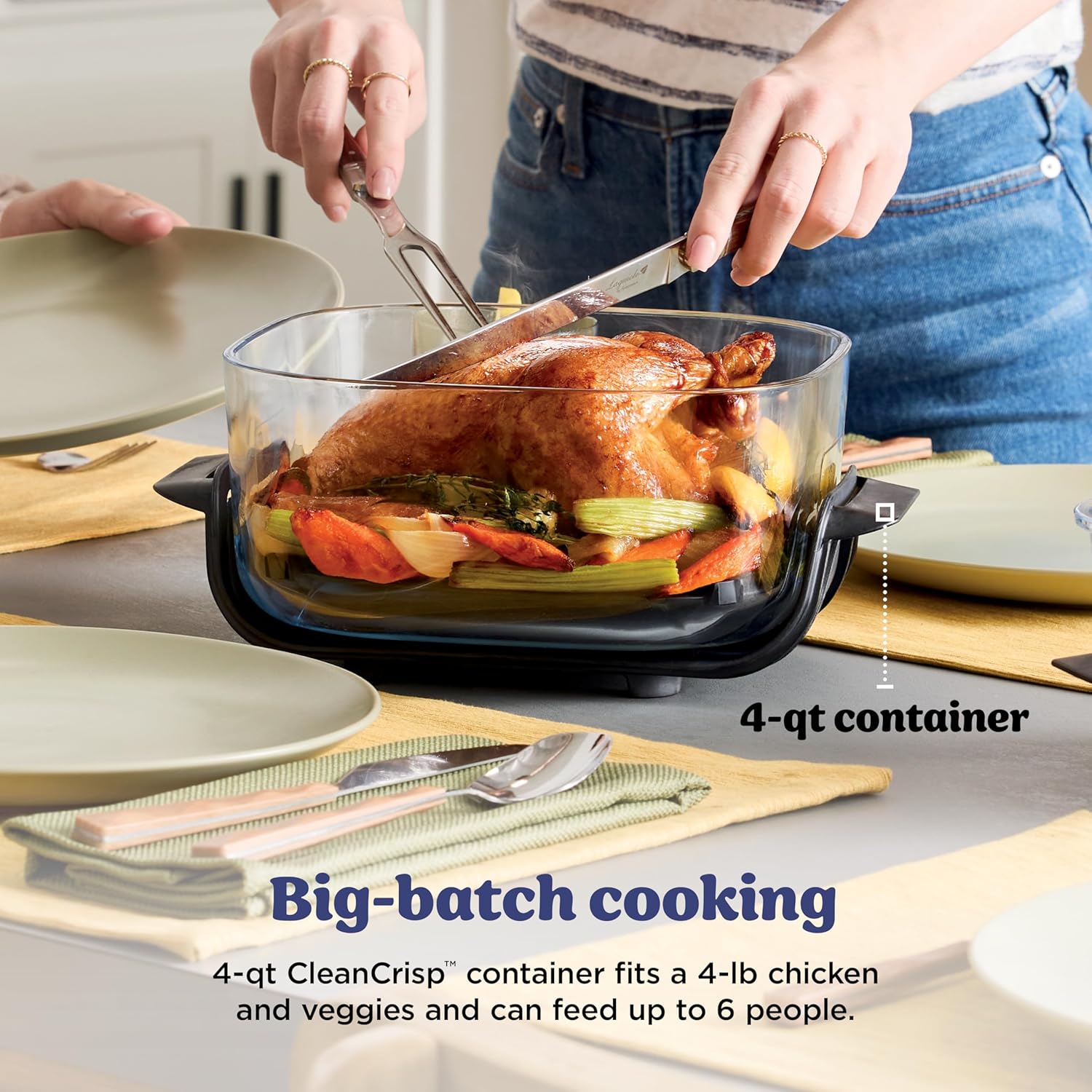 Ninja | Air Fryer | Crispi 4-in-1 Portable Cooking System | 4QT & 6 Cup Glass Containers, Crisper Plates & Storage Lids Included | Microwave, Freezer & Dishwasher Safe | Frosted Lilac | FN101PR - Image 6