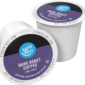 Amazon Brand – Happy Belly Dark Roast Coffee Pods, Compatible with Keurig 2.0 K-Cup Brewers, 100 Count