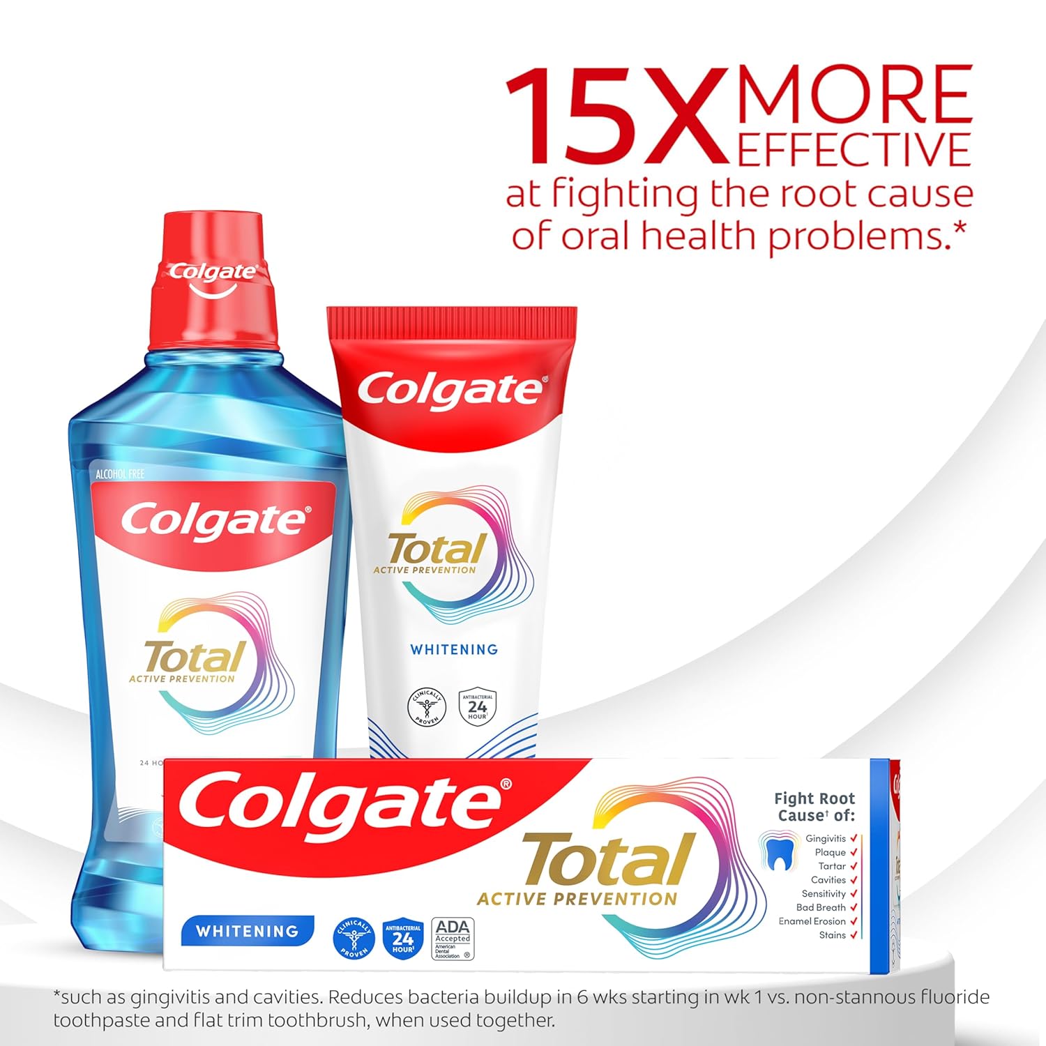Colgate Total Whitening Toothpaste Paste, 5.1 oz, 4 Pack, Fluoride, Antibacterial, for Plaque, Gingivitis, Sensitivity, Stain Removal, Clinically Proven, Mint, Teeth Whitening, Stannous Fluoride - Image 6