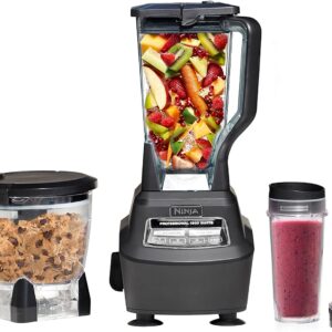 Ninja Mega Kitchen System, 1500W, 72 oz. Full-Size Blender & 8-Cup Food Processor with (2) 16 oz. To-Go Cups, Total Crushing Technology – Smoothies, Ice Crushing, Purees, Dough & More, Black, BL770