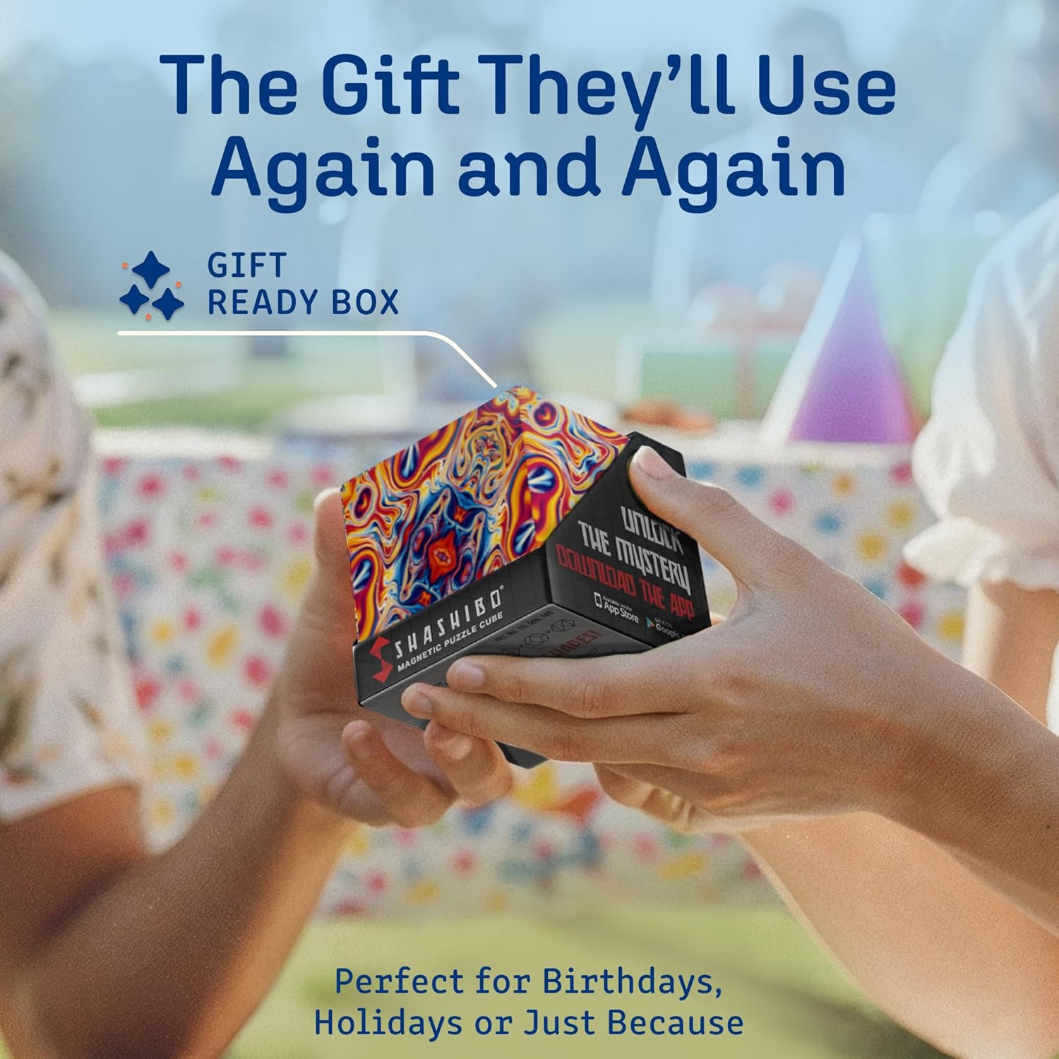 Shashibo Shape Shifting Box - Award-Winning STEM Fidget Toy with Strong Magnets - Fidget Cube Transforms Into 100+ Shapes, Christmas Stocking Stuffers Gift for Kids, Teens, and Adults (Spaced Out) - Image 7