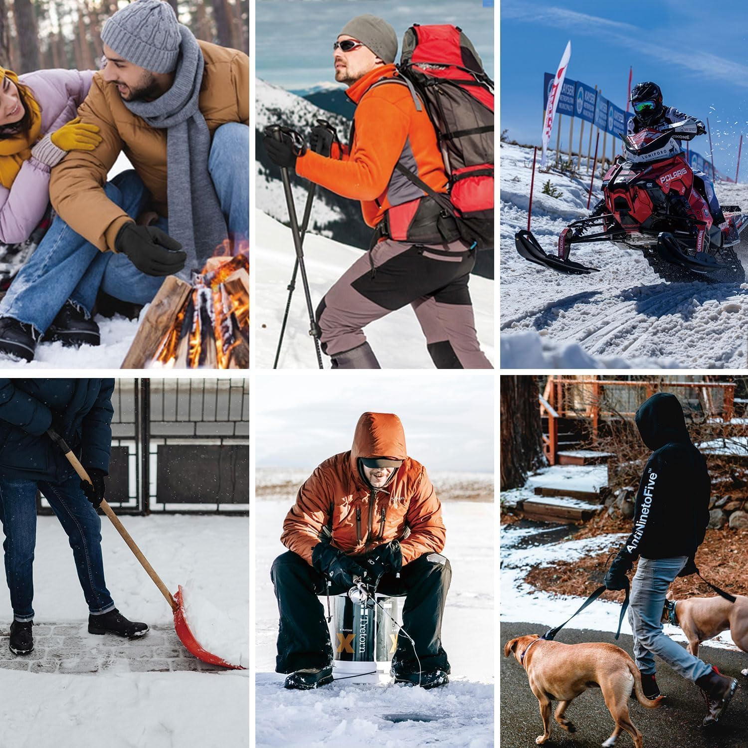 ihuan Winter Waterproof Ski Gloves Men Women, Snow Warm Cycling Cold Weather, Driving Biking Running - Image 6