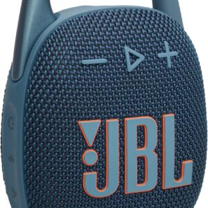 JBL Clip 5 – Ultra-Portable, Waterproof & Dustproof Bluetooth Speaker, Big JBL Pro Sound with Punchy bass, Integrated Carabiner, Up to 12 Hours of Play, Made in Part with Recycled Materials (Blue)